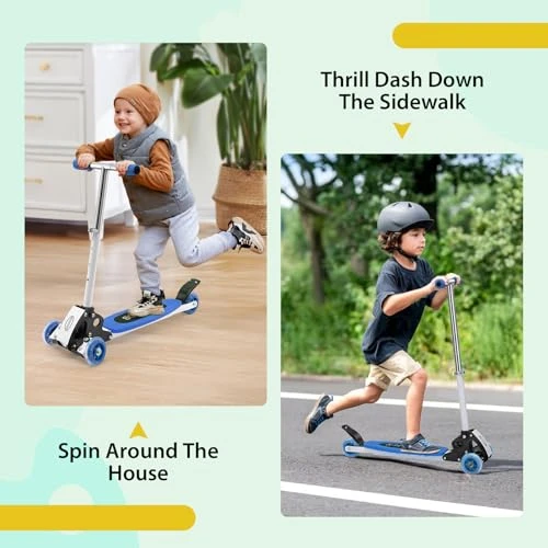 Foldable Three Wheel Lean-to-Steer Scooter for Kids, VUGHIUA