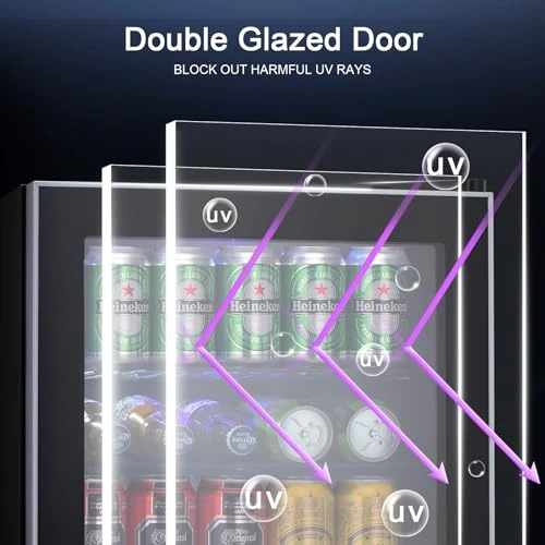 Mini Fridge Cooler - 60 Can Beverage Refrigerator, Antarctic Star