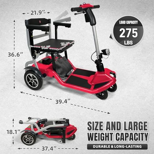Ultra Lightweight Folding 4 Wheel Electric Mobility Scooter — Electric Scooter, ZiiLIF