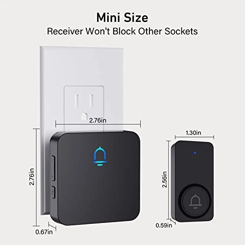 Wireless Doorbell with 2 Receivers, SECRUI