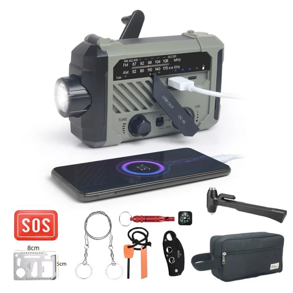 Emergency Solar Radio with Hand Crank