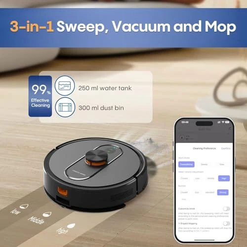 Robot Vacuum and Mop with Self-Emptying — Robot Vacuum, eitton