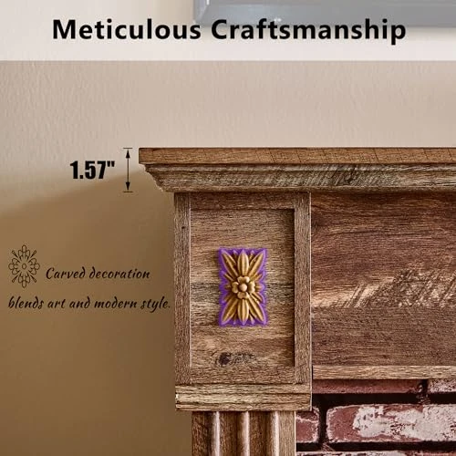 Electric Fireplace with Mantel, Aitjunz