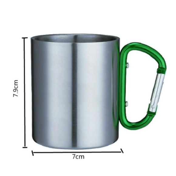 Double-layered mug with carabiner