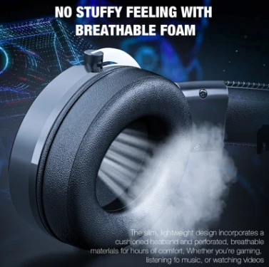LED RGB Gaming Headphones with Noise Cancelling, ONIKUMA
