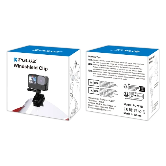 Motorcycle Windshield Clip Bracket Camera Mount, PULUZ