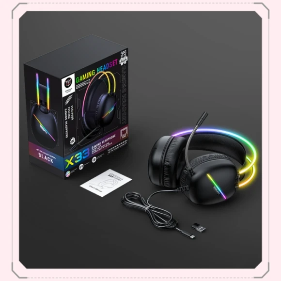 X33 Head-mounted RGB Light E-Sports Gaming Headset, ONIKUMA