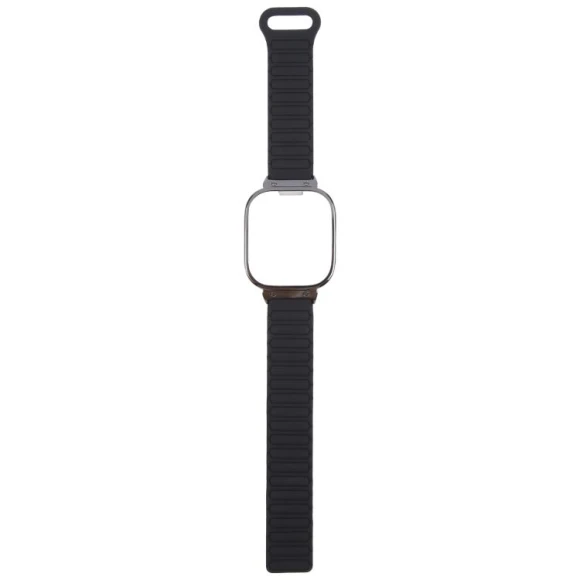 Metal Black Frame Integrated I-shaped Magnetic Silicone Watch Band, Redmi