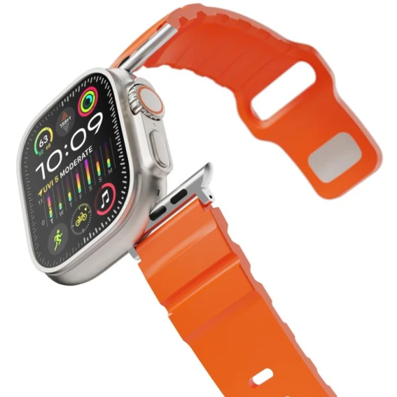 Solid Color Reverse Buckle Fluororubber Watch Band