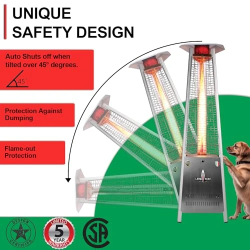 Portable Propane Pyramid Patio Heater, Lava Heat Italia