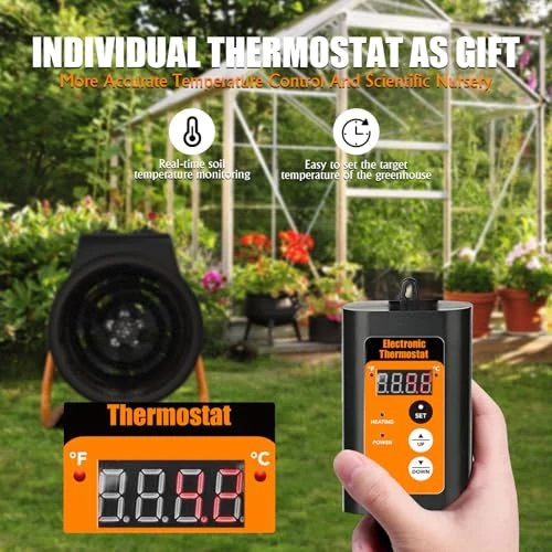 Greenhouse Heater with Digital Thermostat, Gardtech