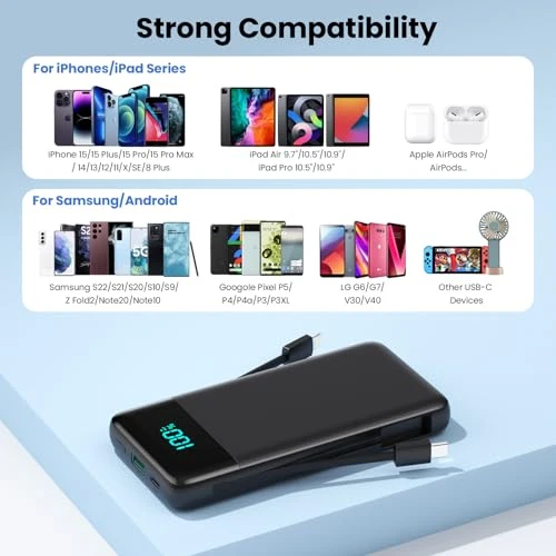 Portable Charger with Built-in Cables and Wall Plug — Power Bank, Dongguan Haoxun Electronic Technology Co., Ltd