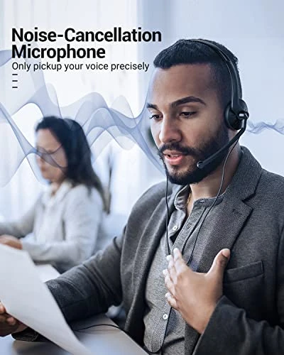 USB Headset with Microphone for PC Laptop, FEABASK