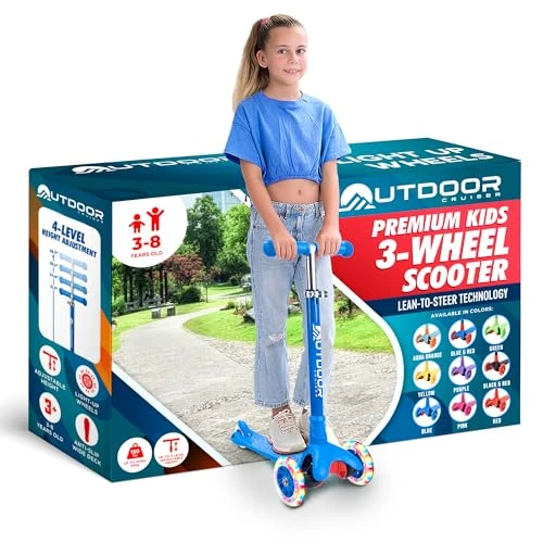 3-Wheel Kids Scooter with Lean-to-Steer Technology, OutdoorCruiser