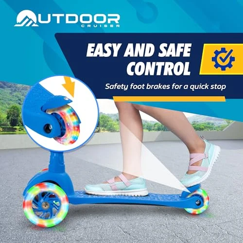 3-Wheel Kids Scooter with Lean-to-Steer Technology, OutdoorCruiser