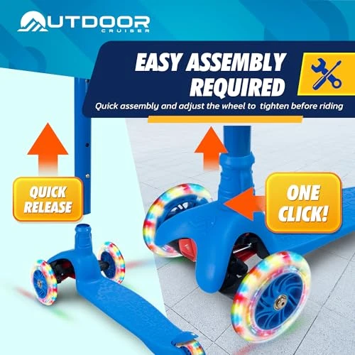 3-Wheel Kids Scooter with Lean-to-Steer Technology, OutdoorCruiser