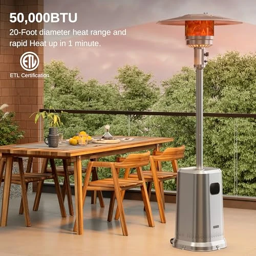 Anti-rust 50,000 BTU Patio Heater for Outdoor Use, EAST OAK