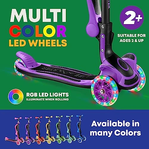 Foldable Seat Kids Scooter with LED Wheel Lights, Lifemaster