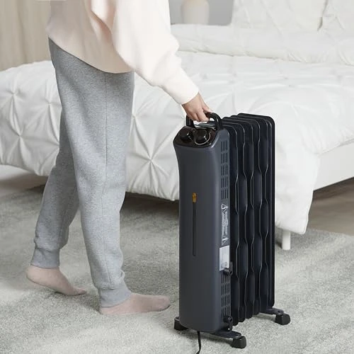 Portable Radiator Heater with 7 Oil-Filled Fins, Amazon Basics