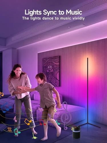 RGB LED Corner Floor Lamp with Music Sync — LED Strip Lights, Tyute