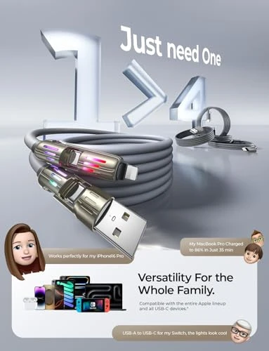 4 in 1 Charging Cable, LISEN