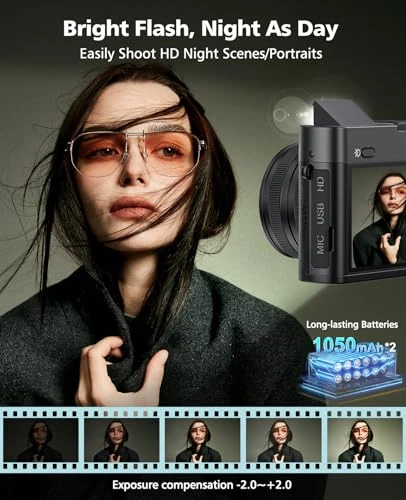 5K Digital Camera with WiFi and Dual Lens, ToAuite