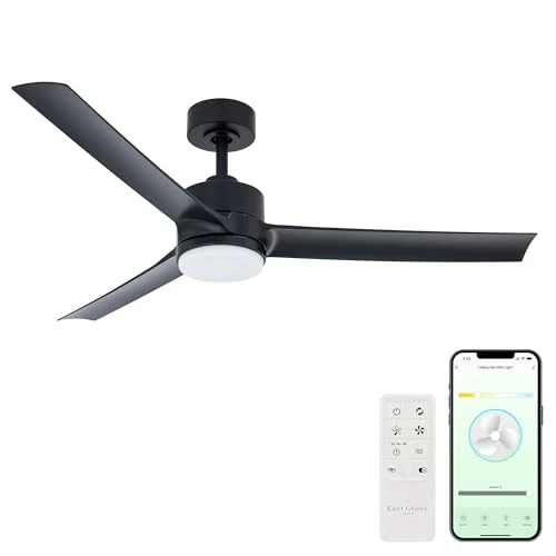Smart Indoor and Outdoor Ceiling Fan with LED Light Kit — Smart Fan, East Grove Home