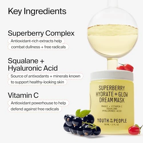 Superberry Hydrate + Glow Dream Mask, Youth To The People