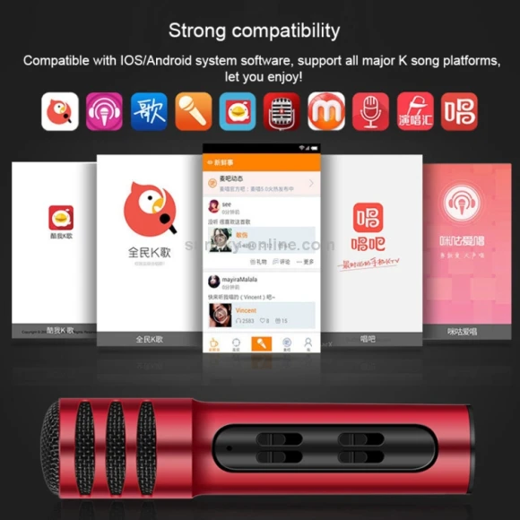 Condenser Microphone Dual Mobile Phone Karaoke Live Singing Microphone, BGN