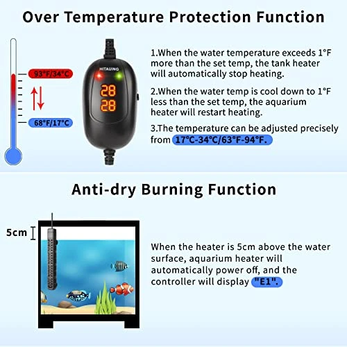 Submersible Aquarium Heater, HiTauing
