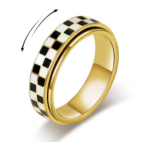Checkered Fidget Ring, AmorArtSky