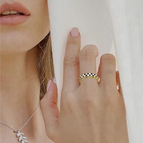 Checkered Fidget Ring, AmorArtSky