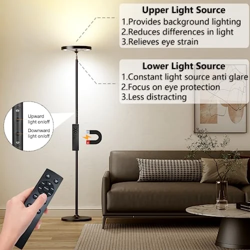 Double Side Lighting LED Floor Lamp, Keepsmile