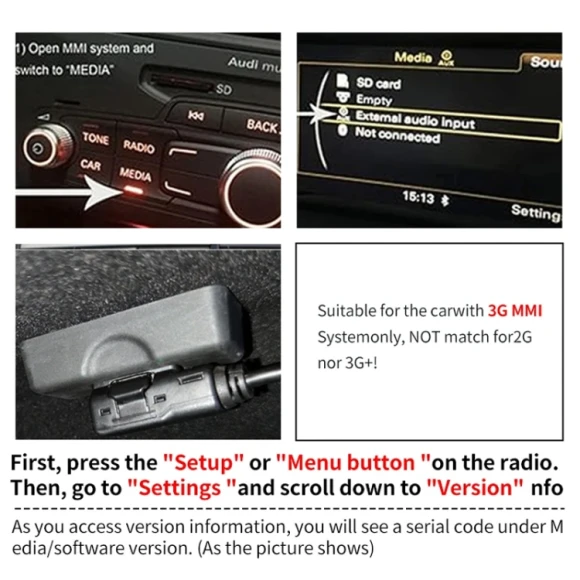 MMI 3G AMI Bluetooth Audio Cable Wiring Harness