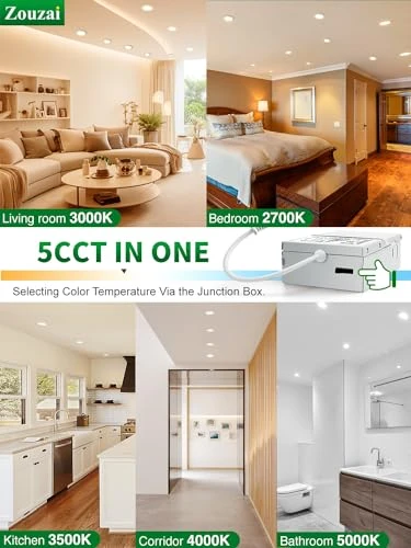 20 Pack 4 Inch Ultra-Thin LED Recessed Ceiling Light with Junction Box, zouzai