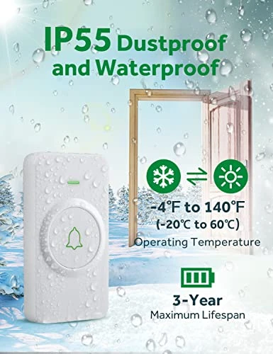 Mini Waterproof Wireless Doorbell — Video Doorbell, AVANTEK