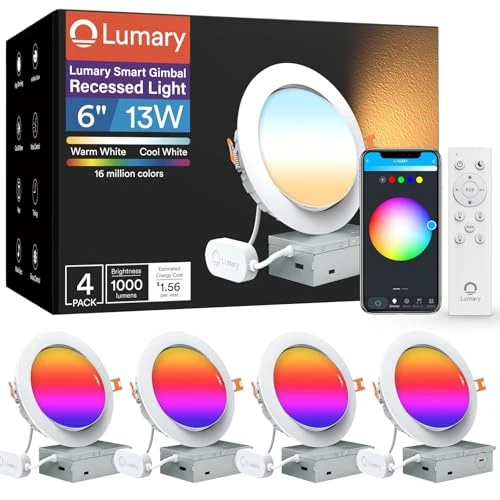 Smart Gimbal Recessed Lighting 6 Inch, Lumary