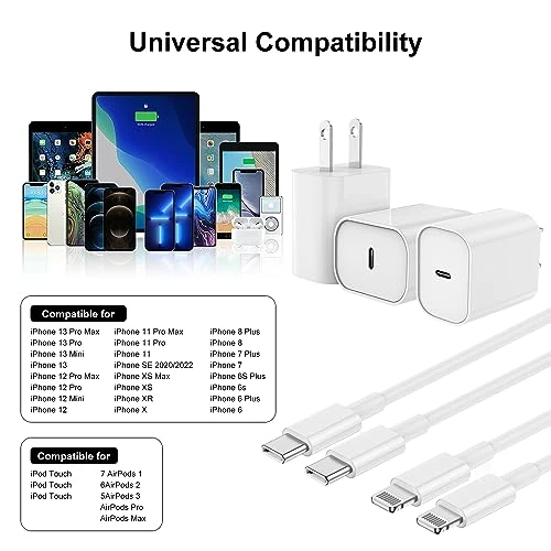 Fast Charger with 6ft Lightning Cable, Fashia