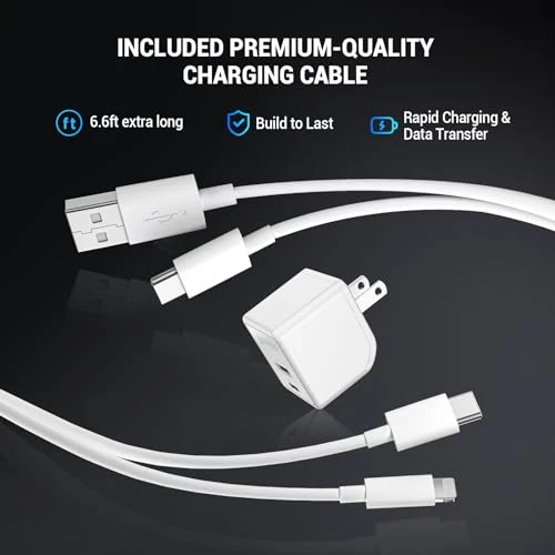 Foldable 15W Dual Port USB Wall Charger with 6FT Cable — Power Bank, Quntis