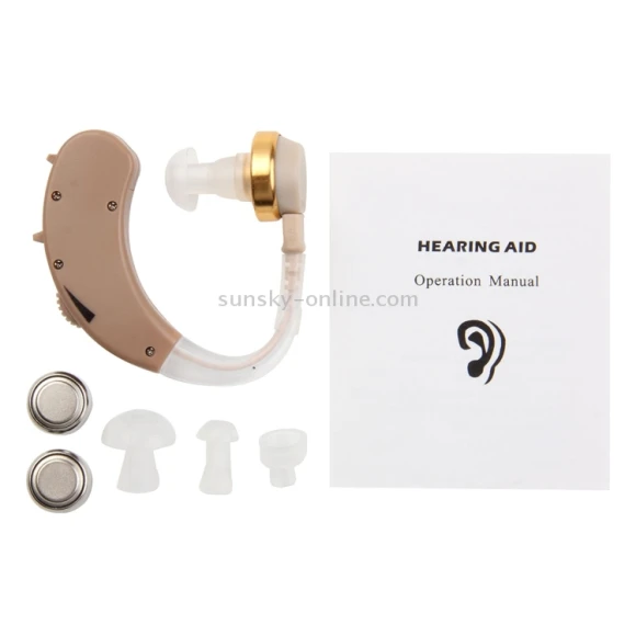 Behind Ear Sound Amplifier Adjustable Tone Hearing Aid, JECPP
