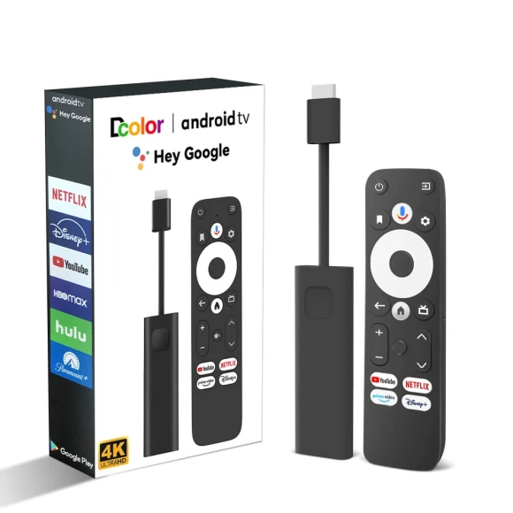 Android TV Stick 4K Streaming Media Player — Smart TV, Dcolor