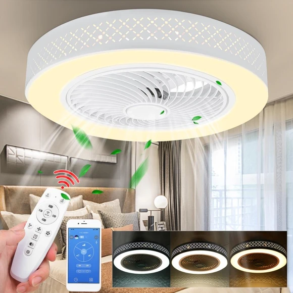 Modern Smart LED Ceiling Fan with Light — Smart Fan, iHome Global