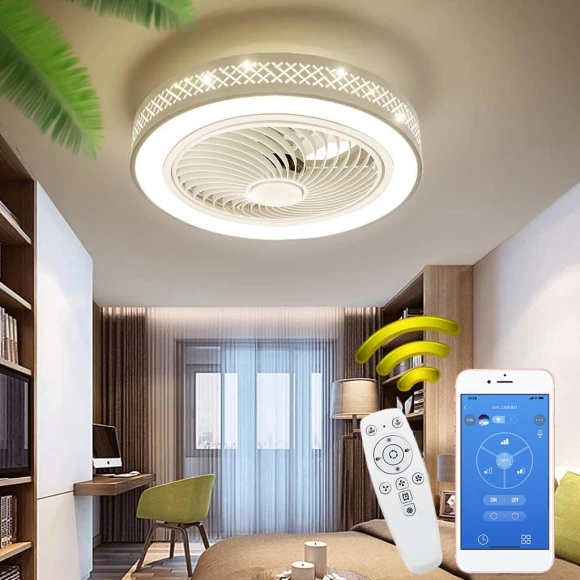 Modern Smart LED Ceiling Fan with Light, Pro DIY Tool