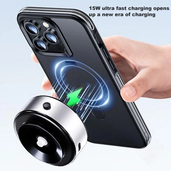 Wireless Car Charger with Powerful Vacuum Phone Holder, SEOBIOG