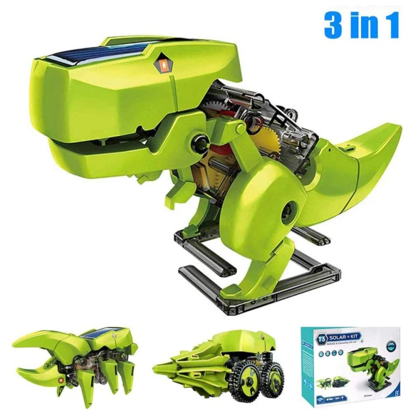 Educational Solar-Powered Dinosaur Robot Building Kit, TOMTOP JMS
