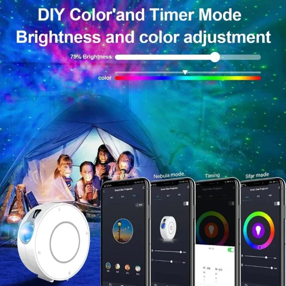 Smart Aurora Galaxy Star Projector Night Light — Smart Projector, Rainbow Rain
