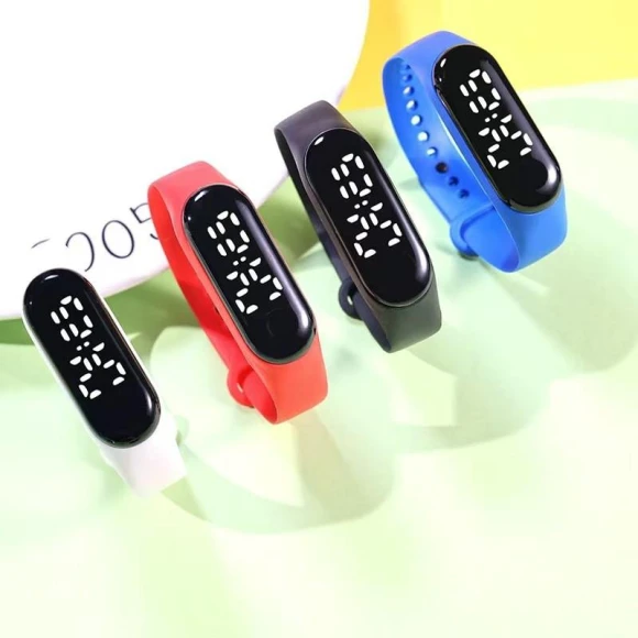 Waterproof White LED Touch Watch — Kids Smart Watch, AI Supermarket