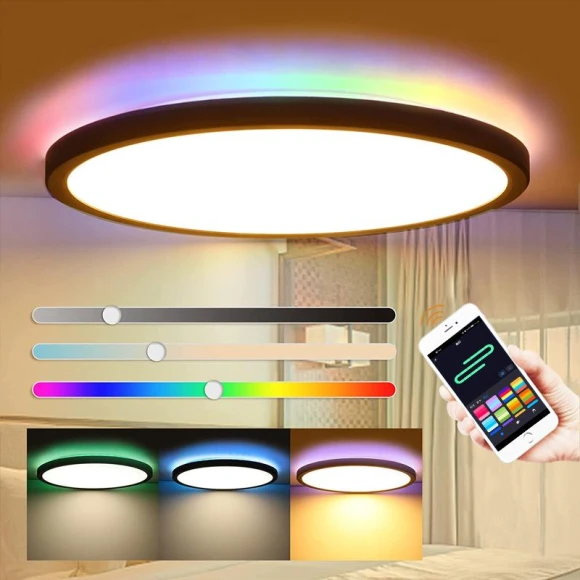 Smart Ceiling Light with RGB and WiFi Control — Smart Light Bulb, Refreshing Home