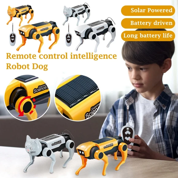 Solar Powered Mechanical Dog Science Experiment Kit — Robot Pet, Yoling
