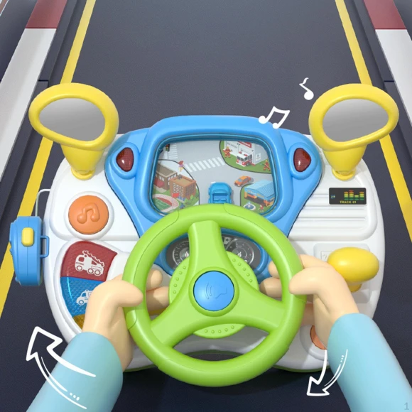 Steering Wheel Toy Simulator with Music and Touch Lighting, baby and kids